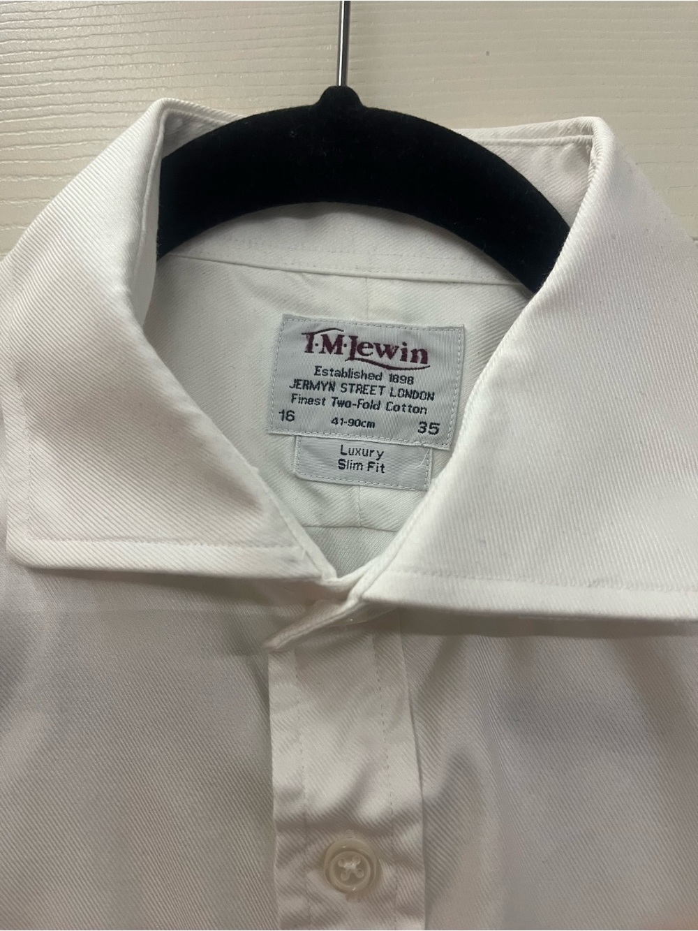 T.M.Lewin White Luxury Slim Fit Dress Shirt